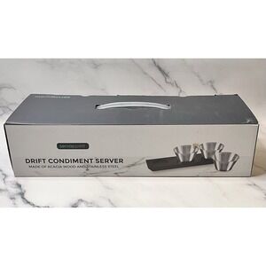 Servappetit Drift Condiment Server Acacia Wood and Stainless Steel READ